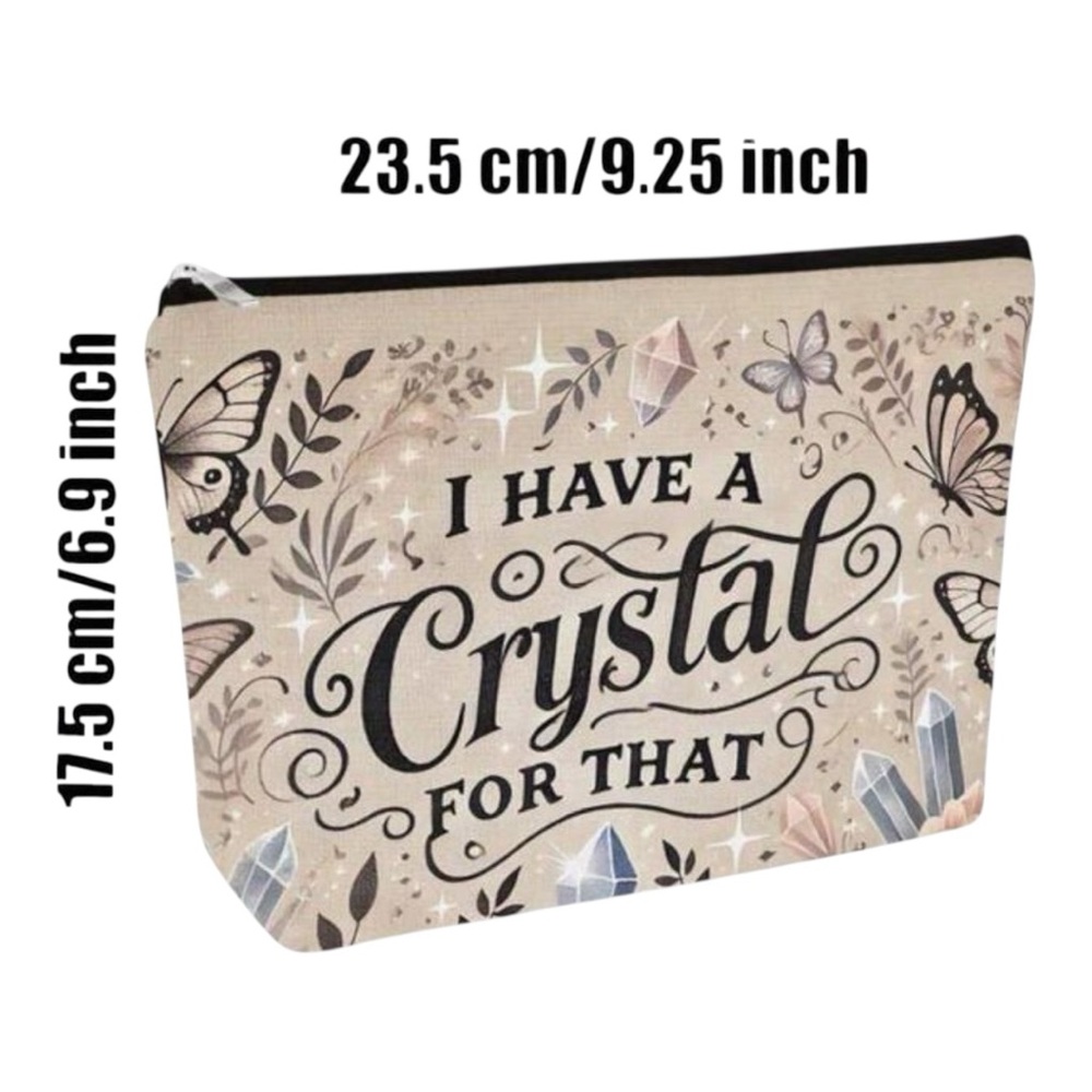 Beige Crystal ‘I Have A Crystal For That’ Travel Cosmetic Bag - Picture 3 of 3